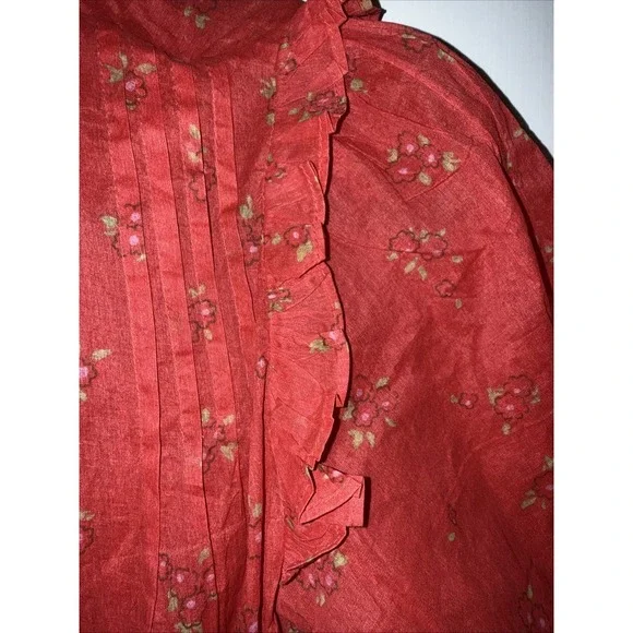 Free People Bella Mae Floral Midi Dress Womens Size M Prairie Boho  Red NWT - Picture 4 of 5